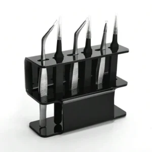 1pc Black Acrylic Eyelash Extension Tweezers Storage Box Holder Organizer Rack