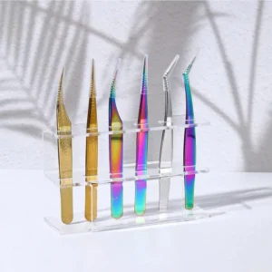 1pc Clear Acrylic Eyelash Extension Tweezers Storage Box Holder Organizer Rack.