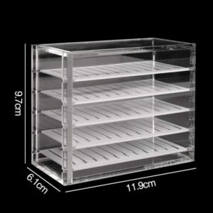 5 Layers Acrylic Lash Storage Box With Built-In Scale, Convenient For Organizing & Displaying False Eyelashes,False Eyelashes Scale Plate,It Can Be Used For Storing Eyelashes, Keeping Dust Away,Lash Extension Too