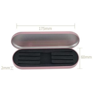 1pc Pink Portable Eyelash Tweezer Case Rose Gold/Silver Lash Storage Box